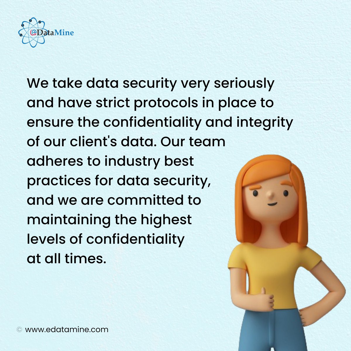 EdataMine's tweet image. We are committed to maintaining the highest levels of confidentiality and privacy. visit our website edatamine.com to learn more.

#datasecurity #dataconversion #faqs #outsourcingservices #offshoring #digitization #confidentiality #nda #securedata