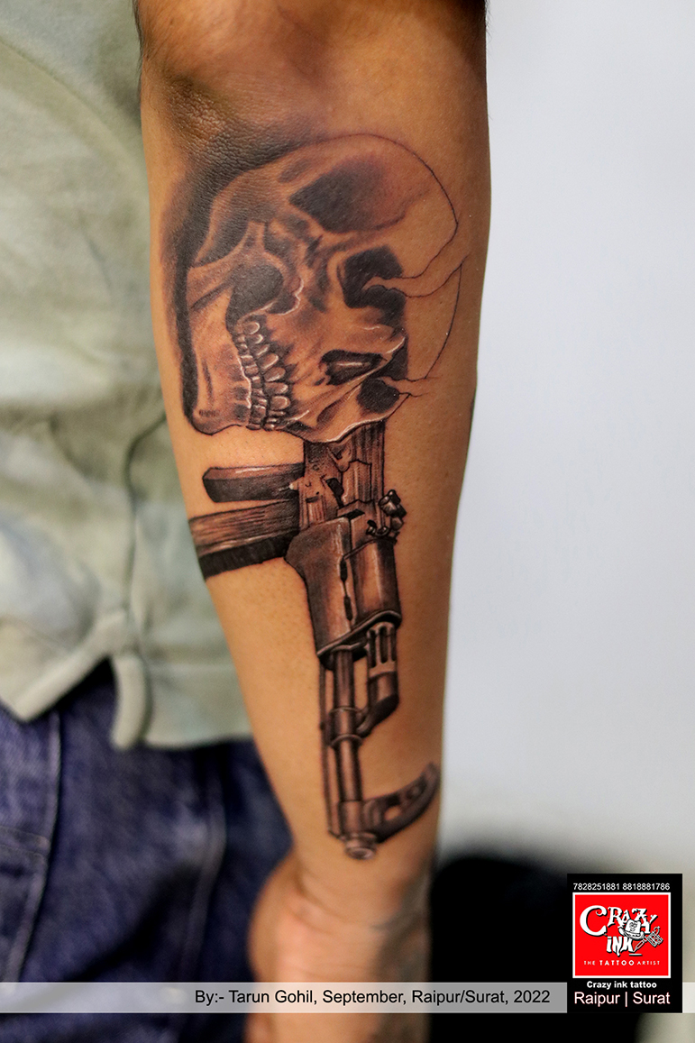 Skulls And Guns Tattoos