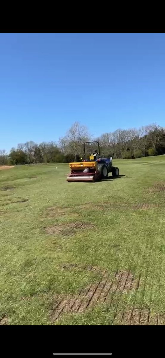Perfectly timed over seeding this week, the warm and wet forecast over the next 14 days will accelerate fairway recovery. Turn around will be stunning!