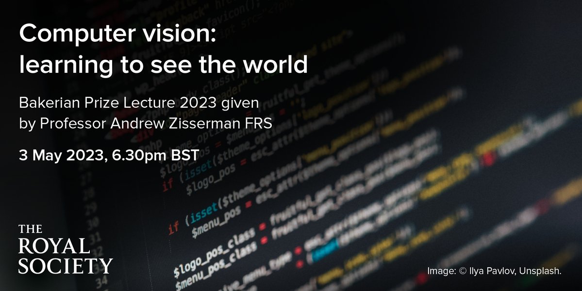 How can computers learn to see the world? Join Professor Andrew Zisserman on May 3 and explore how machines can learn to 'see' using approaches inspired by human infants. Register now: royalsociety.org/science-events…