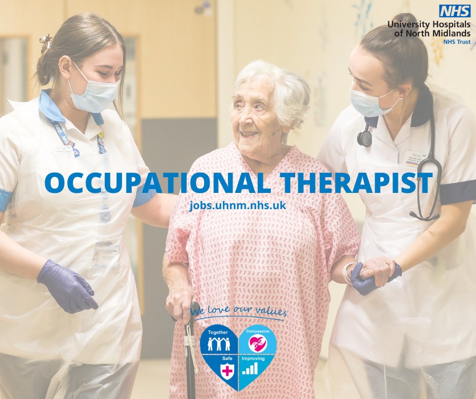 CareersAtUHNM's tweet photo. We’re searching for Occupational Therapists to join our Therapy team at UHNM!🏥

Are you due to qualify in 2023? Or practicing at an entry level and interested in gaining experience that an acute Hospital will provide? 

Please click the link below!👇
https://t.co/L7yQLfWOAk https://t.co/THTK8dCClY