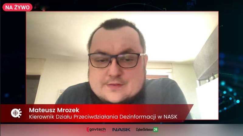 NASK_pl's tweet image. - Podstawowy mechanizm stosowany przez dezinformatorów to kwestionowanie mechaniki podważania wątpliwych treści - Mateusz Mrozek, Kierownik Działu Przeciwdziałania Dezinformacji w @NASK_pl podczas debaty "Wolność słowa kontra walka z dezinformacją" podczas #FakeHunter Challenge.