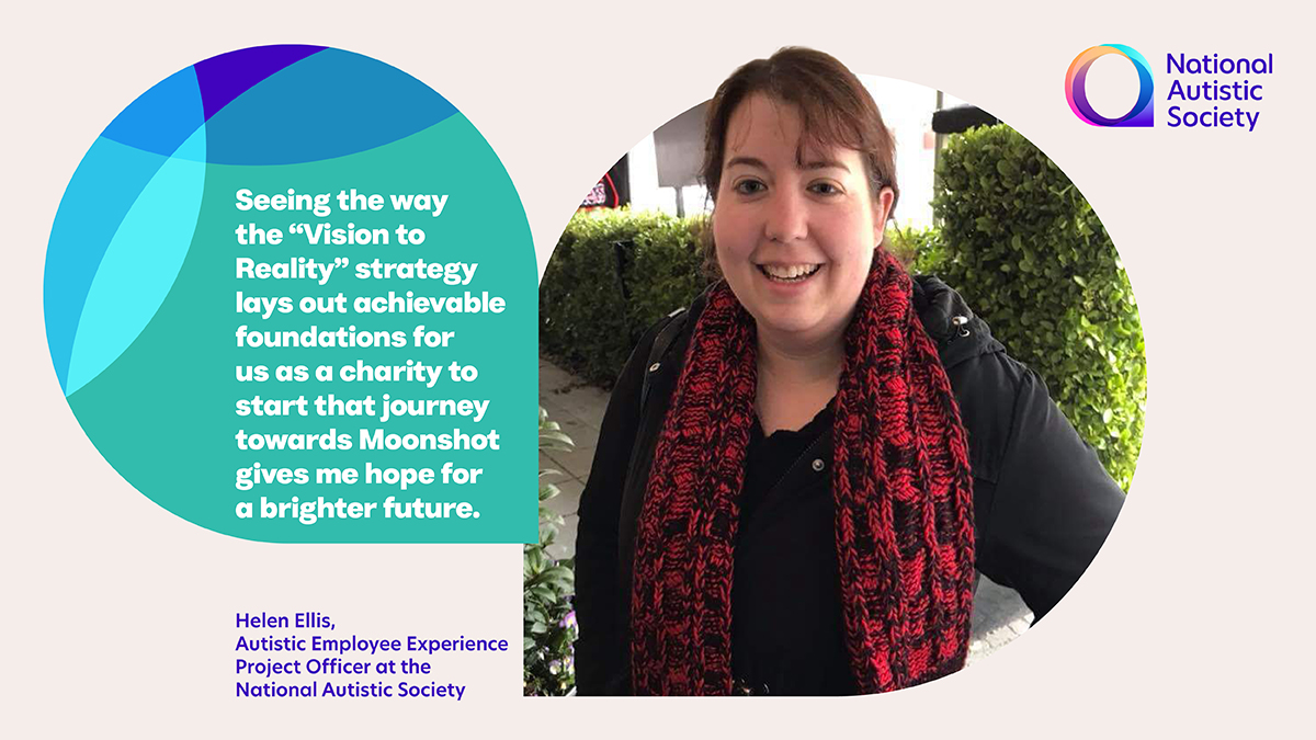 Helen explains her role in developing the Moonshot Vision - a vision for a society that works for autistic people - and her hopes for our new Vision to Reality strategy: bit.ly/43PJqb8 (2/2).