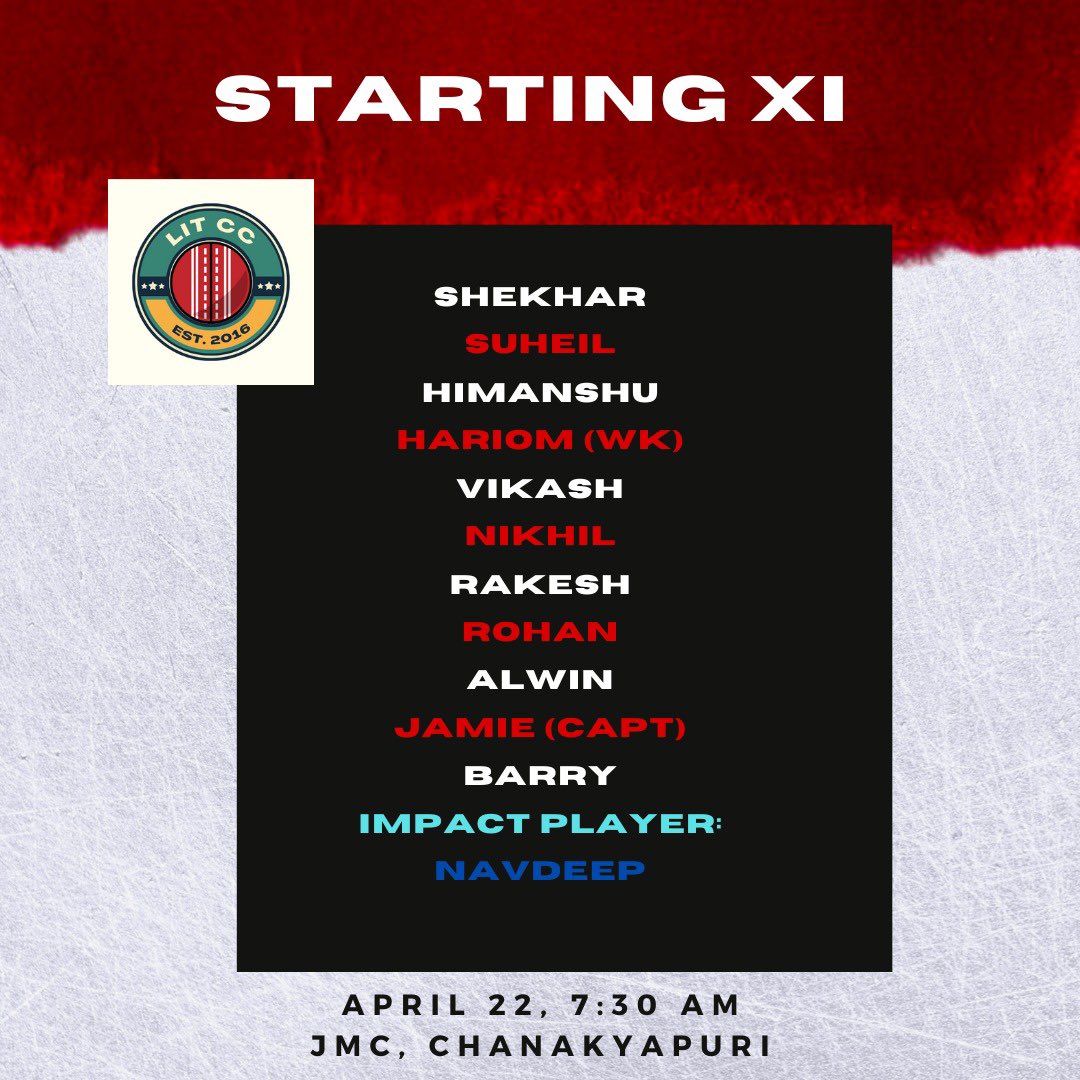 LITcricketteam's tweet photo. Team news. 🔥🏏 #Cricket https://t.co/9xtVukrarj