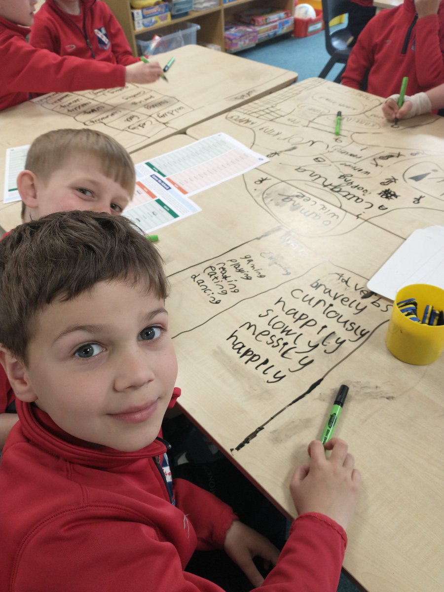 MonktonYear2's tweet photo. We were combining verbs and adverbs today and acting them out. The children were 'building carefully', 'swimming slowly' and even 'grooving enthusiastically!' https://t.co/vt0QtVMH4A