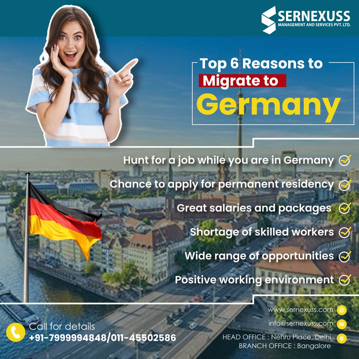 sernexuss's tweet image. know HOW and WHERE to start through experts advice,

For more information call us at +91 7999994848 or drop an email to us at info@sernexuss.com
You can also chat with our experts: bit.ly/3YFARfD

#germanyjobseekervisa #migratetogermany #sernexuss #sernexussimmigration