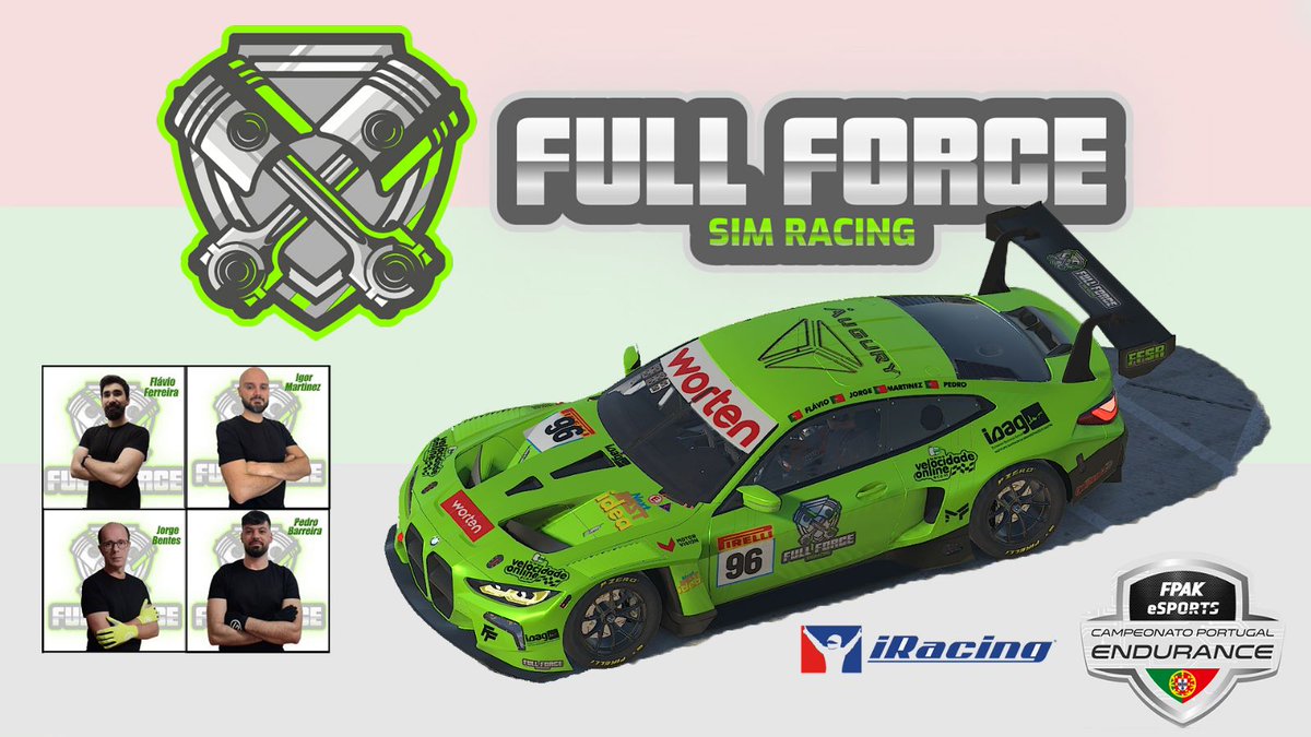 fullforceSR's tweet image. A Full Force SimRacing apresenta-se para aquele que é o seu mais importante desafio para a temporada de 2023: marcar presença no @FPAK12  Campeonato de Portugal Endurance Esports, a ser disputado no simulador @iRacing.