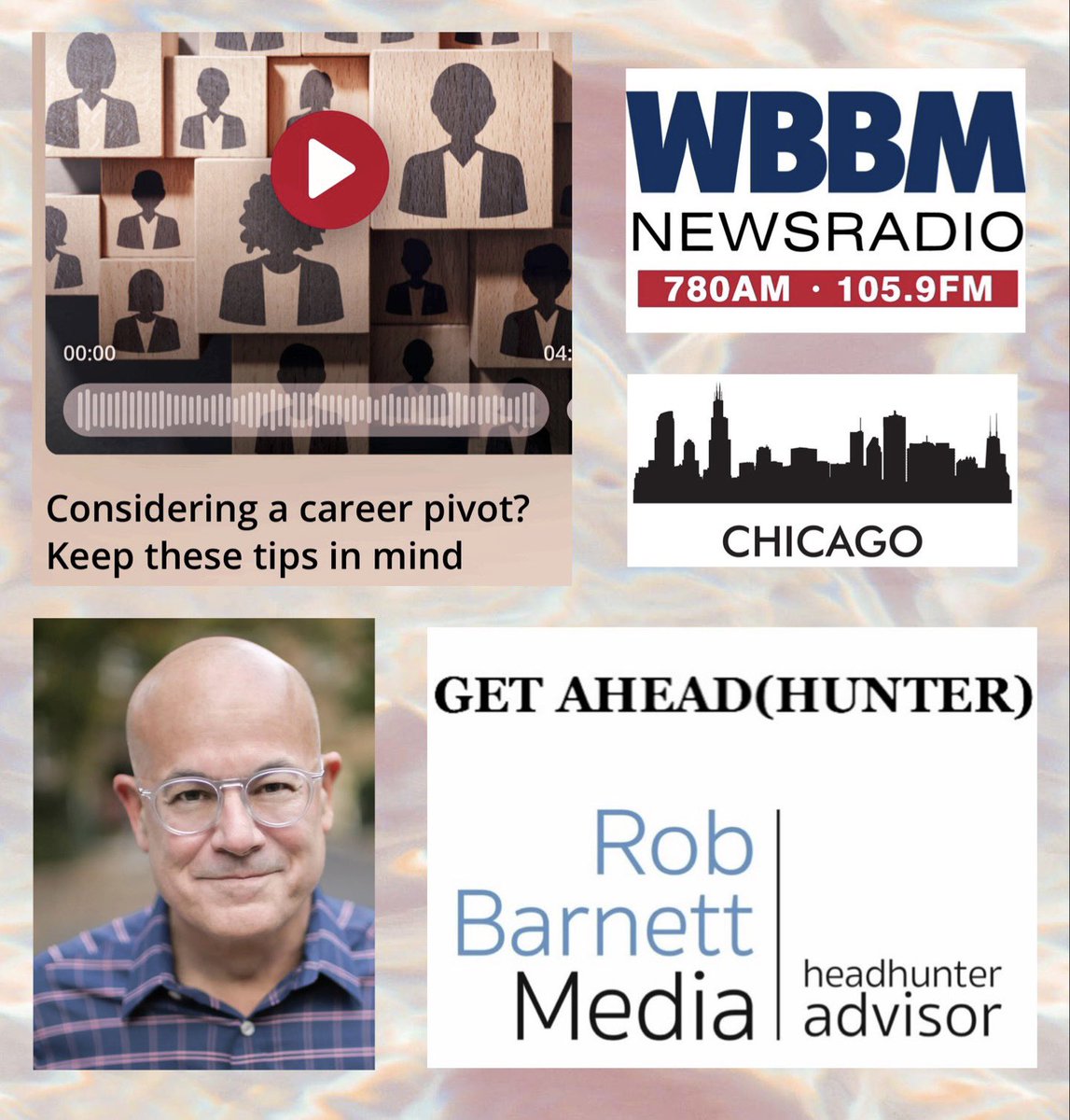 RobBarnettMedia's tweet photo. Thanks to @WBBMNewsradio for the live shot on the Noon Business Hour with @RobHartWBBM to help people who need to make a career pivot now: (Audio) 🎧https://t.co/iBzKBr0kup
Reach out: https://t.co/dRQTQGch46
#CareerPivot #NewJobs #NextJobBestJob #Hiring #WBBM #Chicago https://t.co/xgQWXiNEmA