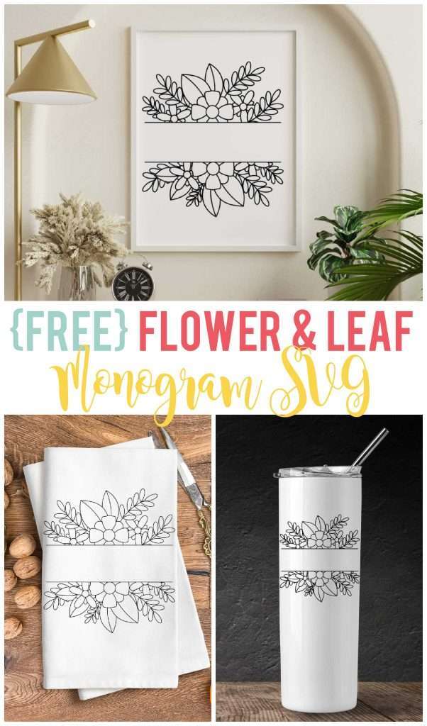 {FREE} Split Flower and Leaf Monogram SVG ift.tt/ag6wHSN #DIY #momlife