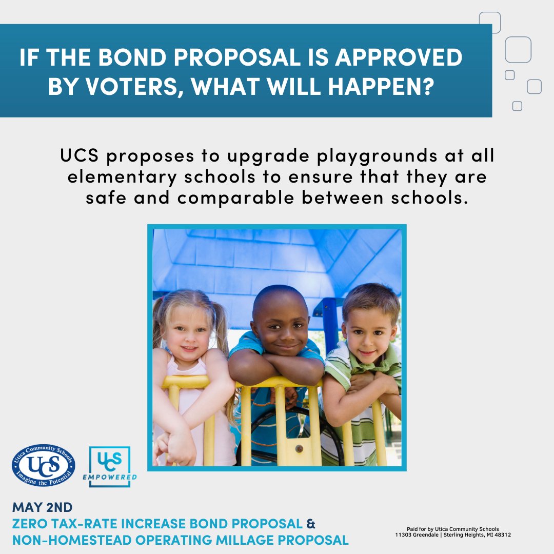 uticaschools's tweet photo. Utica Community Schools has two proposals on the May 2, 2023 ballot. A zero tax-rate increase bond proposal and a non-homestead operating replacement millage.

To learn more about the ballot proposals, visit https://t.co/oYrMUfe4f9 

Share your thoughts: https://t.co/Wjyo2rrN1d https://t.co/jmjKFNXNDv