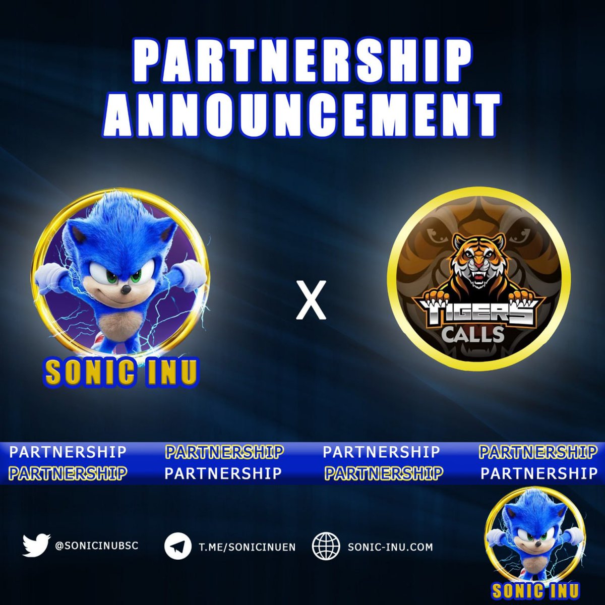 🔥Sonic Inu x Tiger Calls Partnership Announcement🔥

We are very pleased to announce that Sonic Inu officially partnered with Tiger Calls, we believe that this partnership will bring a lot of benefits to both parties in marketing activities as well as in approaching investors.