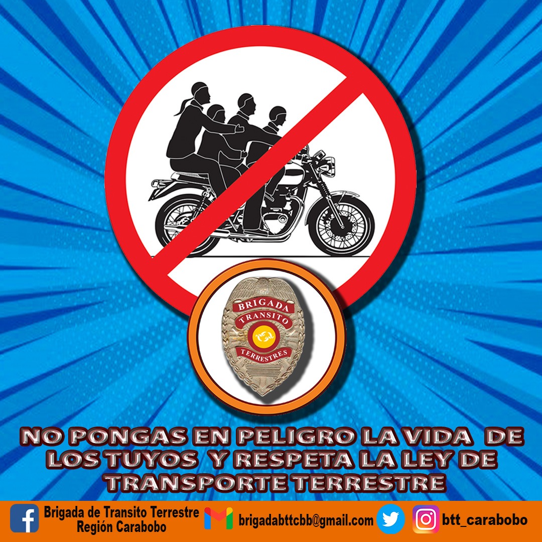 BTT_Carabobo's tweet photo. "Cuida Tu Vida y Respeta la de los Demás"

🔺Usa el Casco SIN GORRA, al igual que tú copiloto (acompañante)
🔺Respeta Los Límites de Velocidad
🔺Respeta los 🚥
🔺Cuando el Tráfico este Congestionado evita pasar entre Vehículos a alta velocidad
🔺Las Aceras son para los  peatones https://t.co/wbyvo2Icz0