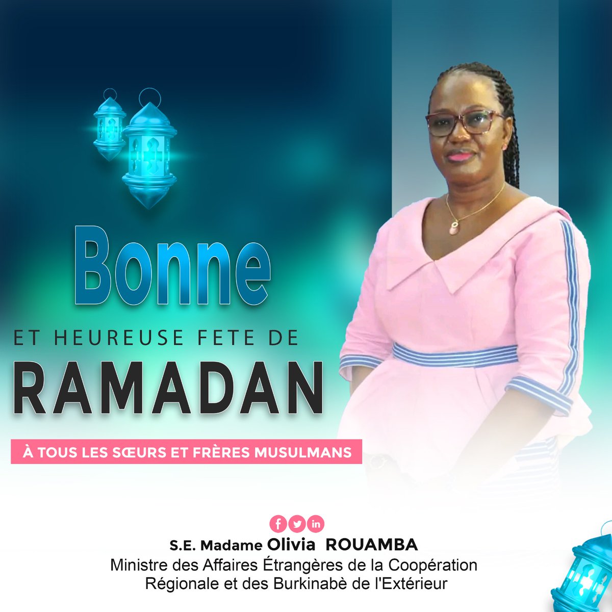 rouamba_olivia's tweet photo. #Ramadan2023
Je souhaite une très bonne fête de l'Aïd El Fitr à toutes les communautés musulmanes. Que vos prières pour un monde de paix, de sécurité, de justice et de bonheur soient pleinement exaucées. https://t.co/Y91XVpeYL8