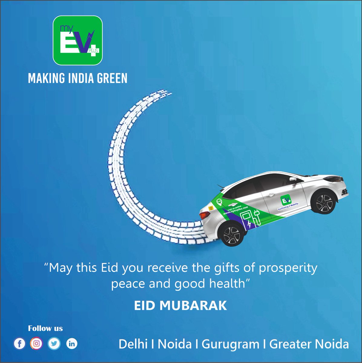 MyevPlus's tweet photo. Eid Mubarak ! 🌙✨ May this joyous occasion bring you blessings, happiness, and peace. Wishing you and your loved ones a delightful celebration filled with love, laughter, and cherished moments. #EidMubarak #MyEVPlus #CelebratingTogether #MyEVPlusFamily https://t.co/Wcc0wzxMPz