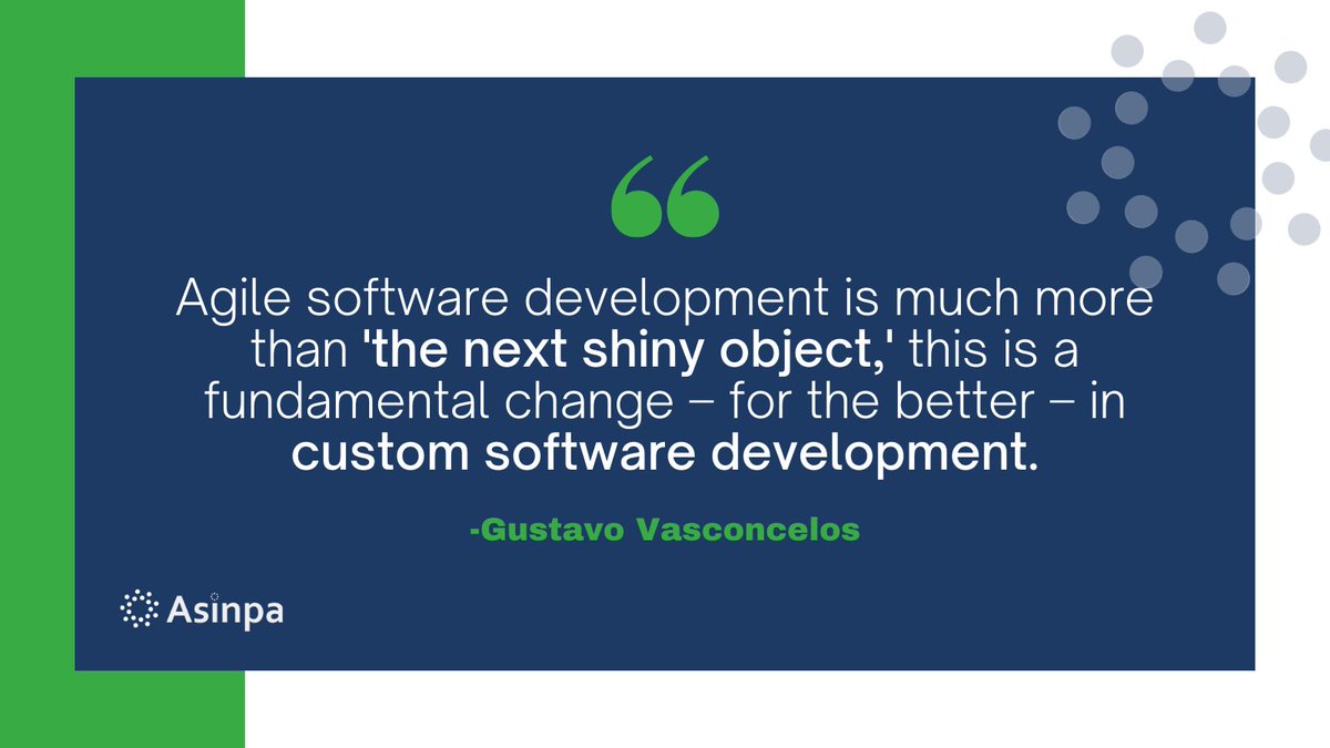 AsinpaTech's tweet photo. If you see #AgileDevelopment in your company’s future, Asinpa can show you the endless possibilities! To learn more about why agile software development is proven to be impacting every industry, click here: https://t.co/Z19dc1pj8S https://t.co/rqb1C05rBj