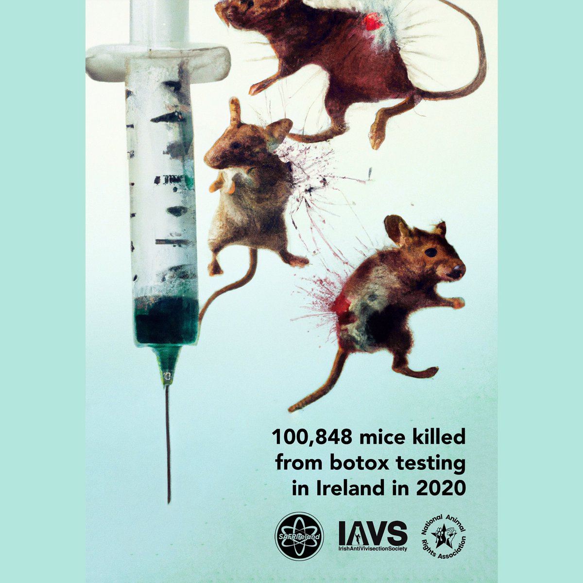 AnimalRebelIRE's tweet photo. MONDAY 24th APRIL 1PM LEINSTER HOUSE. Join us along with the Irish Anti Vivisection Society, @SAFRIreland and many more groups to ban botox testing on animals! 🐁
Link in bio to sign the petition!
•
•
#irishantivivisectionsociety #safrireland #banbotoxtesting #nobeautyincruelty https://t.co/FFaL1Z13Gn