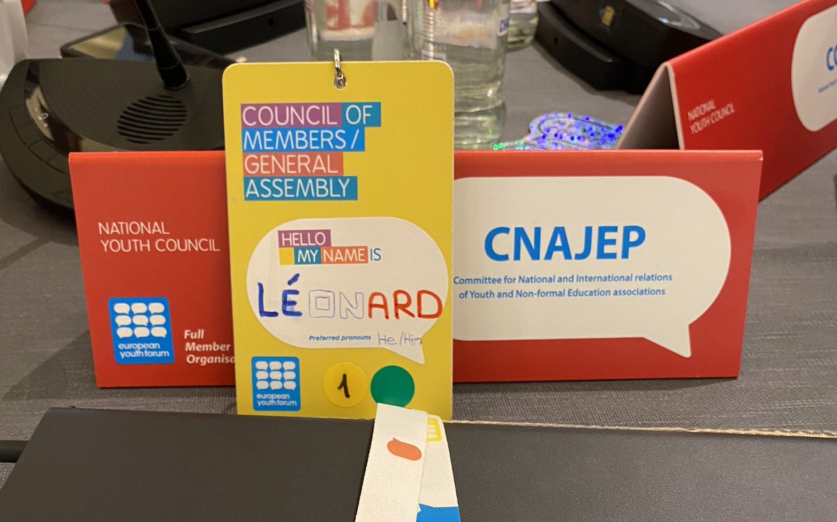 Ravi de représenter le <a href="/Cnajep/">CNAJEP</a> à l’occasion de l’assemblée générale du forum européen de la jeunesse <a href="/Youth_Forum/">European Youth Forum</a>, en tant que délégué officiel et candidat au Conseil consultatif sur la jeunesse du Conseil de l’Europe! 🇫🇷🇪🇺🗣️