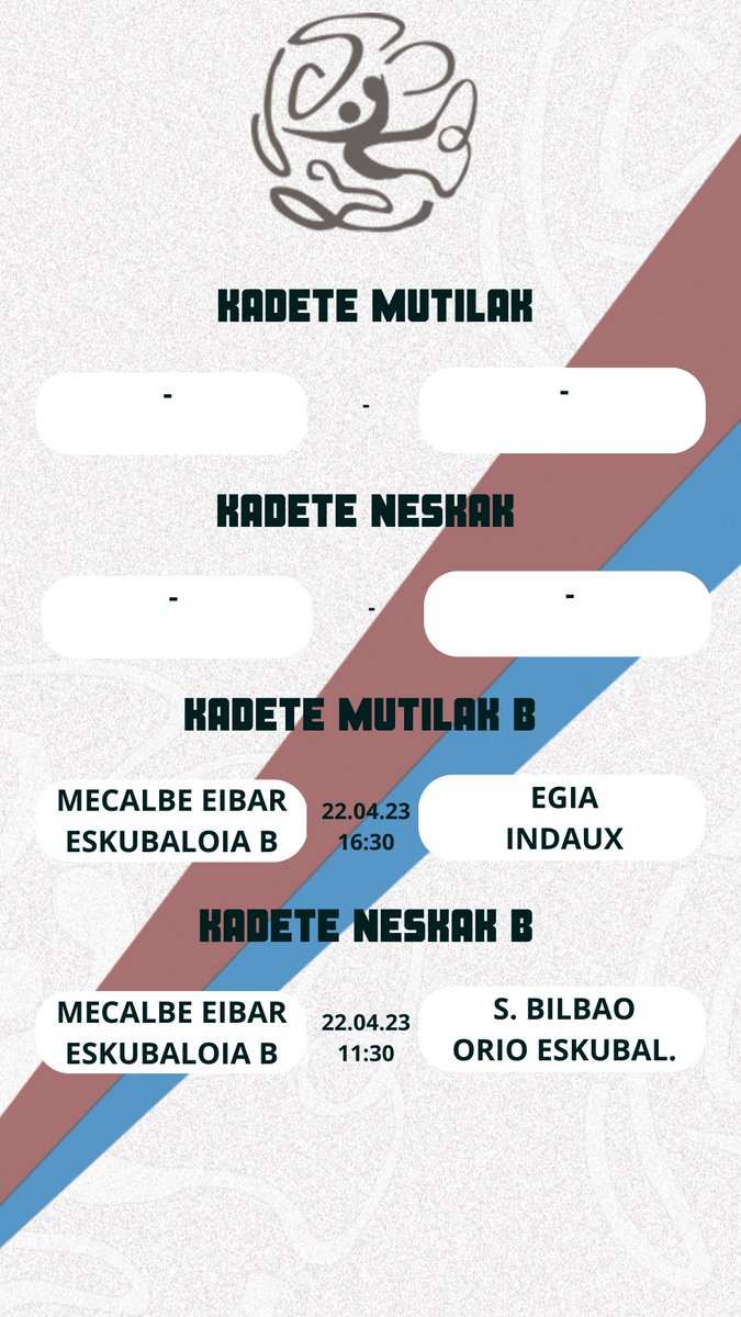 EibarEskubaloia's tweet photo. #ordutegiak

Aste honetako partidak
.
.
Partidos de esta semana.

#eibar #eskubaloia #eibareskubaloia #gipuzkoa #gureharrobia #primnacmasc https://t.co/QFj5uphszV