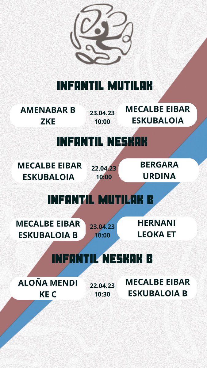 EibarEskubaloia's tweet photo. #ordutegiak

Aste honetako partidak
.
.
Partidos de esta semana.

#eibar #eskubaloia #eibareskubaloia #gipuzkoa #gureharrobia #primnacmasc https://t.co/QFj5uphszV