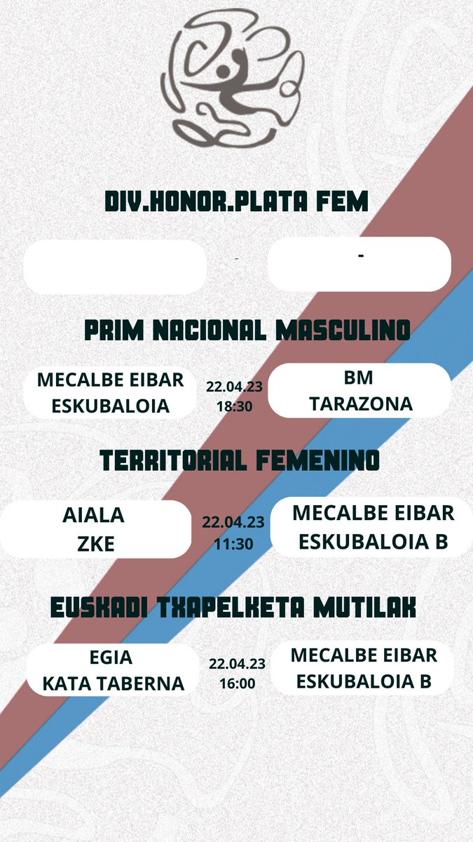 EibarEskubaloia's tweet photo. #ordutegiak

Aste honetako partidak
.
.
Partidos de esta semana.

#eibar #eskubaloia #eibareskubaloia #gipuzkoa #gureharrobia #primnacmasc https://t.co/QFj5uphszV