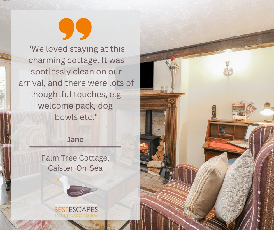 BestEscapes's tweet image. Thinking of booking your next Norfolk break? Take a look at Palm Tree Cottage. This delightsome, flint-fronted cottage is nestled in Caister-On-Sea.

A recent guest commented, "We loved staying at this charming cottage". Learn more about Palm Tree Cottage: loom.ly/orCYNCA
