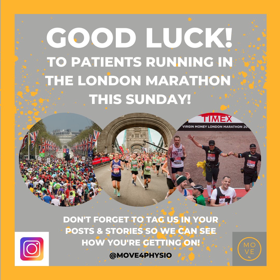 Good luck to all of our wonderful patients who are running in the London Marathon this Sunday. It's been a pleasure to have been a small part of your journey to getting there. 
Don't forget to tag us in any post or stories so we can see how you're getting on!
