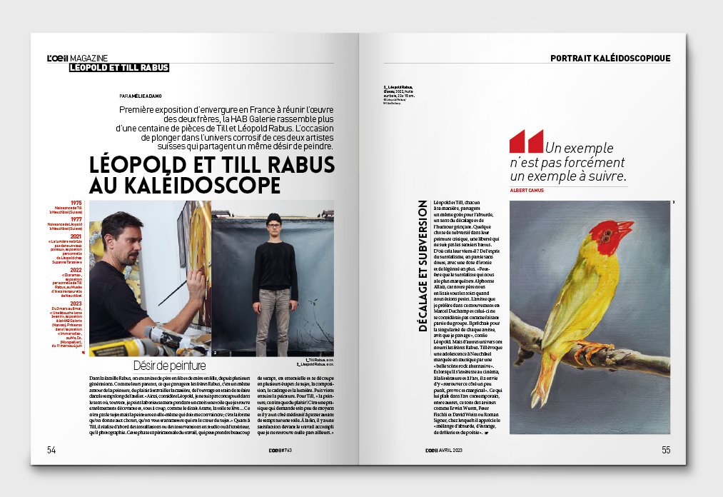 MagazineLoeil's tweet photo. 🇫🇷 #Exposition : à la HAB galerie de Nantes, la première exposition d’envergure en France à réunir l’œuvre des deux frères Rabus.
👁 L'Œil vous invite à Nantes jusqu'au 8 mai. ⬇️
https://t.co/Zlgn39igKS
#ouvrezloeil #prenezlart #art #galerie #habgalerie #rabus #france https://t.co/SAFLwVXAM8