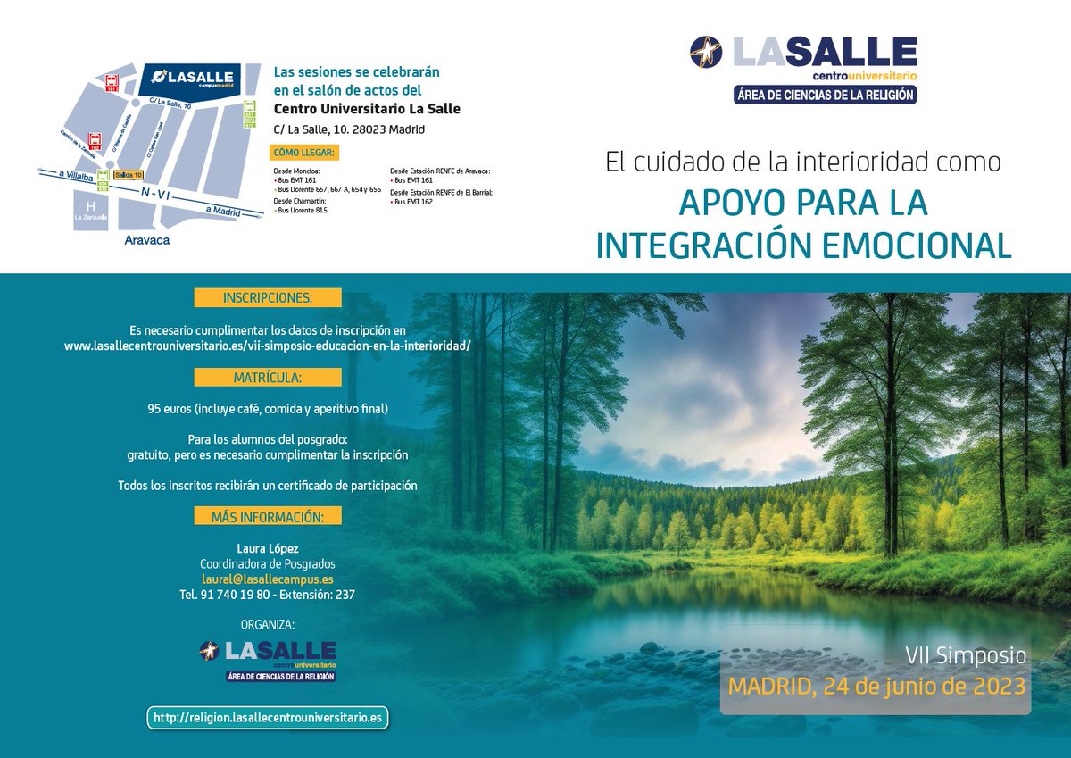 EducAutor's tweet photo. El próximo 24 de junio tendrá lugar el VII Simposio de Educación de la Interioridad en @LaSalleMAD @LaSalleMad_Rel con la necesaria-urgente temática del cuidado de la #interioridad desde la #IntegraciónEmocional. Y además @Emoticantos con #MarinaylosEmoticantos estaremos ahí! https://t.co/8krbeZ3wIH