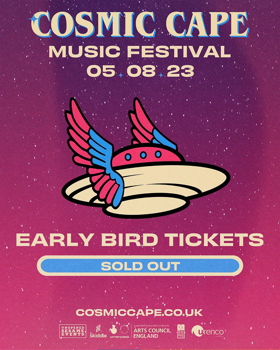 cosmiccapefest's tweet photo. What a start - Early Bird tickets have already sold out 💥 Thank you so much for you support so far! General on sale now, keep watching for more news soon… https://t.co/aVaOzrWUf1