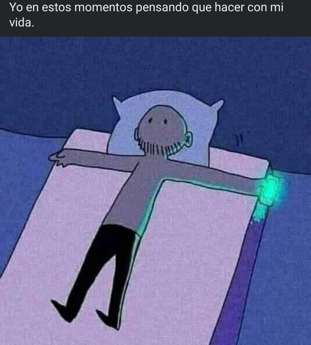 En estos momentos viendo cómo la mayoría va a comenzar su día y yo recién me voy a dormir después de una peda destructiva por haberme saltado la comida y la cena.
Por si fuera poco hay tendencia #JeffBarcodeWujuBakery pero estoy a nada de caer de sueño.

No soy tu mejor guerrero.