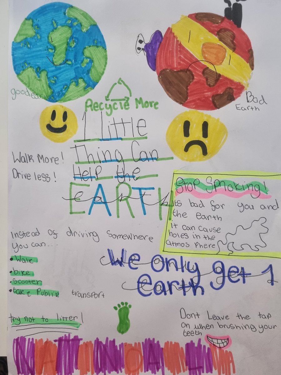 Class12stmarys's tweet photo. Some great work this week. 

We have been thinking about how to encourage others to reduce their carbon footprint, ready for #EarthDay2023 tomorrow! 

@stmarysderby @EcoStmarysderby https://t.co/84zVSg38EJ