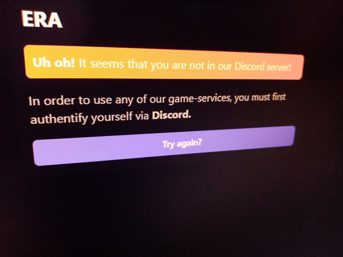 VingenRune's tweet photo. @ProjectEraFN Is there some trouble with authorize and invitations regarding ERA and Discord? My account do not get to authorize and accept invitations. https://t.co/iTk8Rjqta9