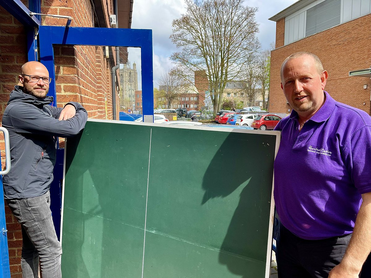 ReaderTrowse's tweet photo. Great to welcome members from the #Horstead Activity Centre to @StPeterMancroft today.
They have kindly taken our table tennis table away to use at the centre.
It’s great it has found such a good new home and will be used.
#tabletennis https://t.co/FcxPBhTv9q