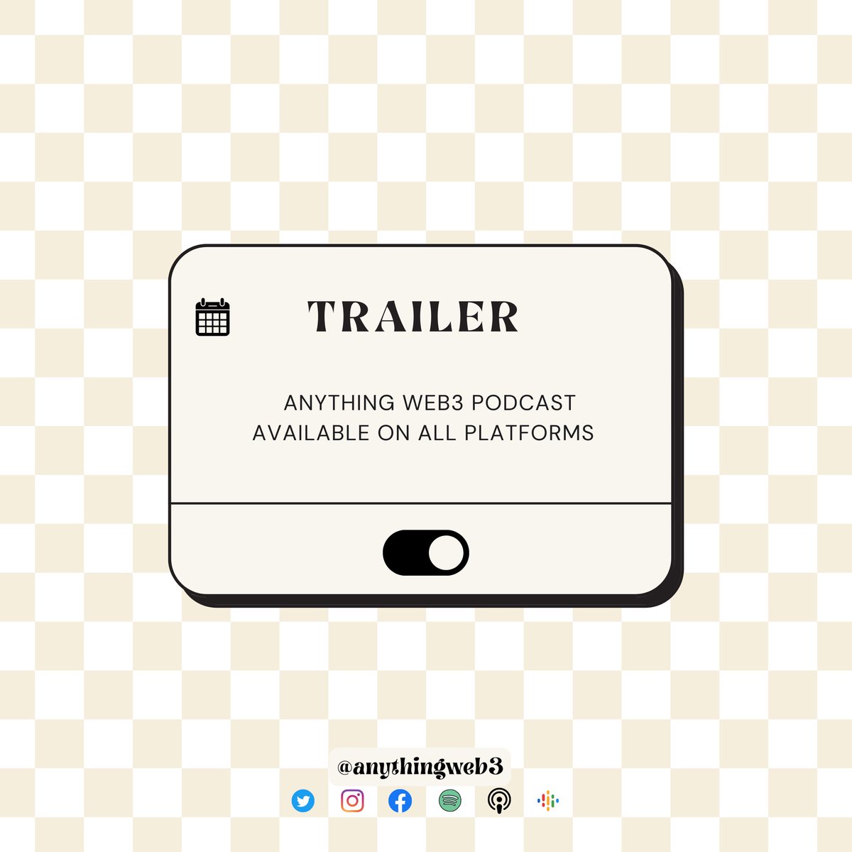 anythingweb3's tweet image. TRAILER IS NOW OUT 🎧🎤🫶🏼 check it out and subscribe to get stay updated every week!

#anythingweb3 #PodcastAndChill #PodcastRecommendations #web3community