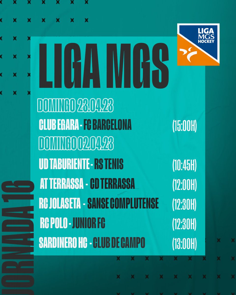 rfe_hockey's tweet photo. ‼️ ##PartidazoMGS y #PartidazoIberdrola ‼️
📆 Jornada 16 - 22.04.23
🆚 @UDTaburiente - @rstenishockey
🆚 @hockeyjunior - @RCPoloBarcelona
🏆 #LigaIberdrola 🤜🤛 #ligamgs
Consulta los horarios del resto de jornada 👉
#HockeyEspaña | @iberdrola | @mgs_seguros https://t.co/5uJzTOhFQX