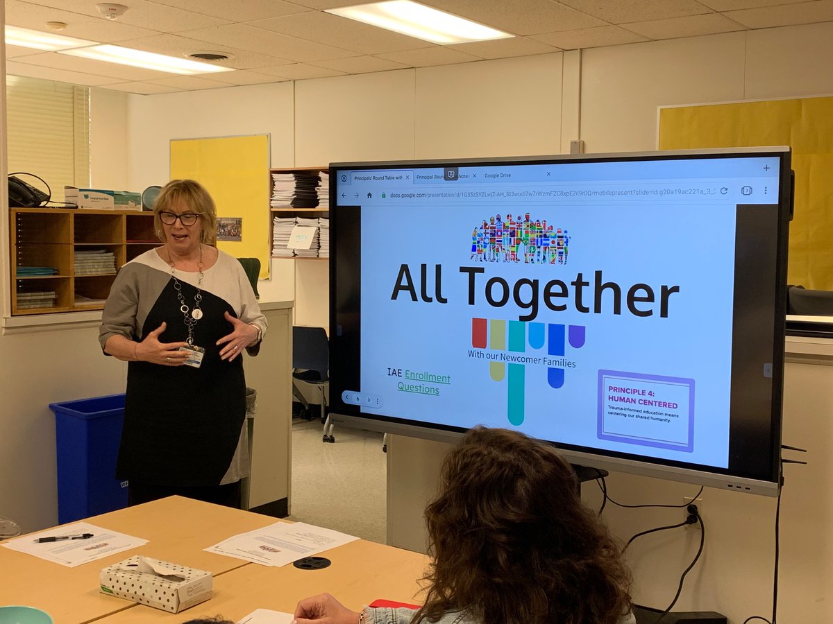 IAEMCPS's tweet photo. Margarita Bohorquez, Supervisor IAE Office hosted a Principals’ Round table to capture principals’ perspectives to inform ongoing collaboration with schools! https://t.co/I2MQHtNRyT
