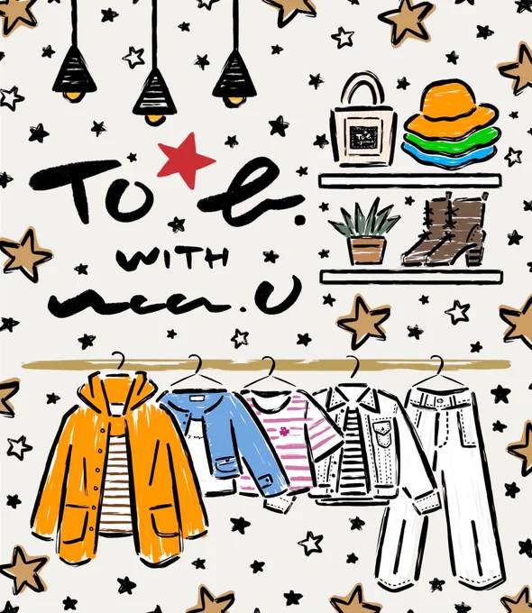 【To b. by agnès b. with uca U】
agnès b.のシスターラインTo b. by agnès b.様 @To_b_by_agnes_b との似顔絵ワークショップイベントと共にポップアップイベント&ストアデコレーションを開催いたします。
阪急梅田はいよいよ明日から!
撮影スポットもあるのでお近くの方はぜひ遊びに来てください♡ 