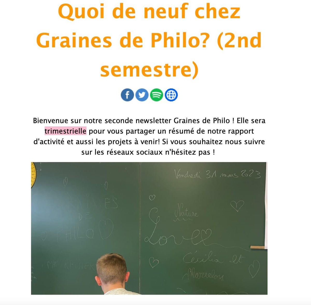 Graines2philo67's tweet photo. Newsletter second trimestre enfin disponible : n’hésitez à vous inscrire à cette adresse https://t.co/WdukVRynDf  ou via nos réseaux sociaux !! https://t.co/vOOynrm8QQ