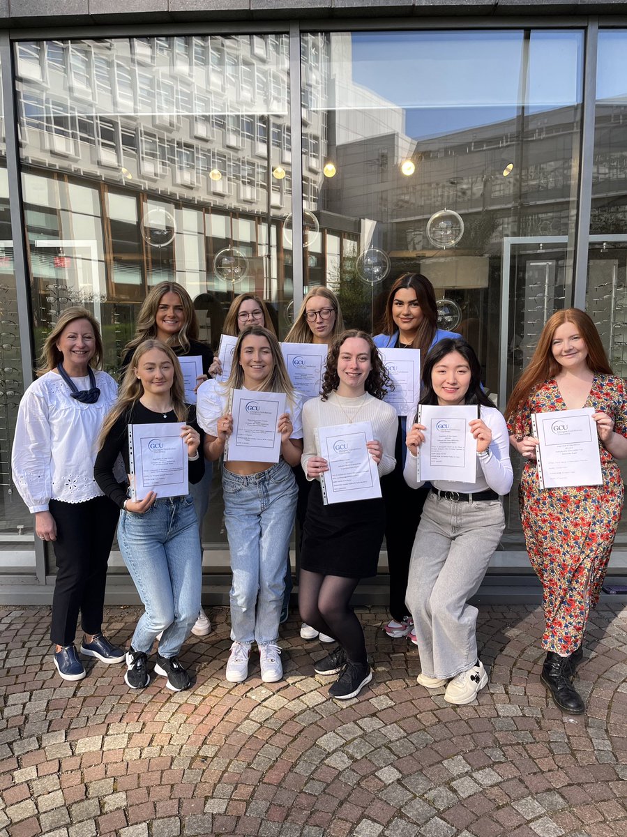 Claudwall's tweet photo. 4 years of hard work and these nearly graduates are securing jobs in top departments and going into the Orthoptic Profession. @GCU_Orthoptics @GCUVisSci @GCUSHLS @BIOS_Orthoptics https://t.co/HrCcgmvIBY