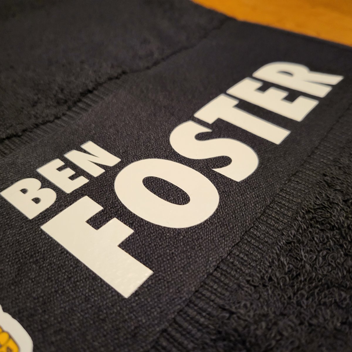 HusonDesign's tweet photo. @Wrexham_AFC @BobbyMooreFund Not a shirt, but we have a towel......

In celebration of the incredible penalty save vs @Official_NCFC, we have made this gift for
@BenFoster of @Wrexham_AFC

Help us get this gift to Ben!! A custom goalkeeper towel!

@VancityReynolds can you help?  

#football #wrexhamfc https://t.co/G42Ts9U21P