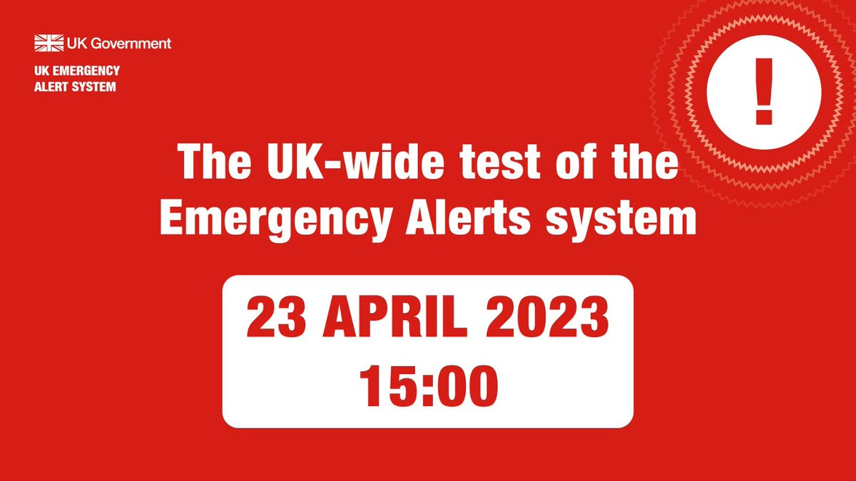 🚨 Attention!🚨 

At 3pm this Sunday, there will be a test emergency alert message sent to your phone ⚠️📲 

The alerts will be used to warn you if there is an immediate risk to life, by sending a direct alert to your mobile phone

Find out more orlo.uk/NUSI7