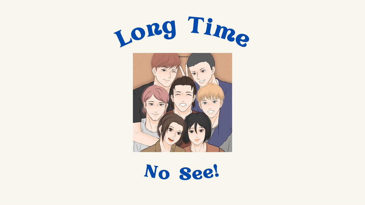 jnfieur's tweet photo. attack on titan band!au,
satuspa universe: long time no see! https://t.co/pRU1TJXDF6