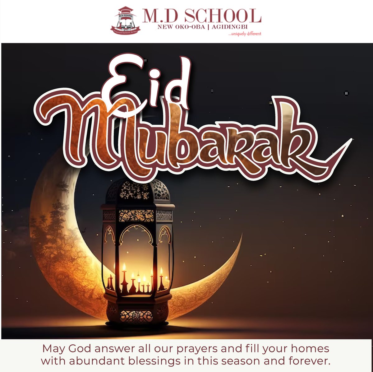 mdschoollagos's tweet photo. "May your Eid be filled with joy, peace, and blessings.
Happy Eid Mubarak!"

#eidmubarak2023 #eidmubarak #celebration https://t.co/5ZYMqkYmDf
