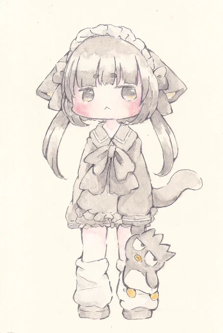 よいこになれない。#イラスト #illustration #ばつ丸 #アナログイラスト #ケモ耳 
