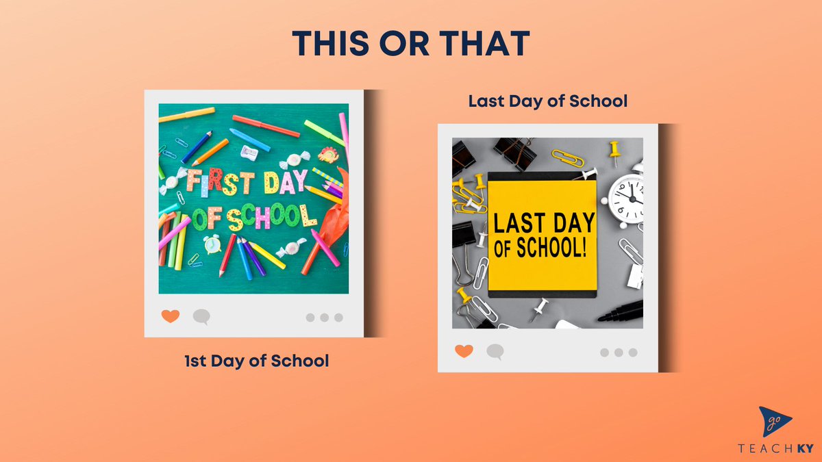 #GoTeachKY #ThisorThat
If you had to have a “Groundhog Day” experience, would you rather repeat the first day of school or the last day of school over and over and over again?