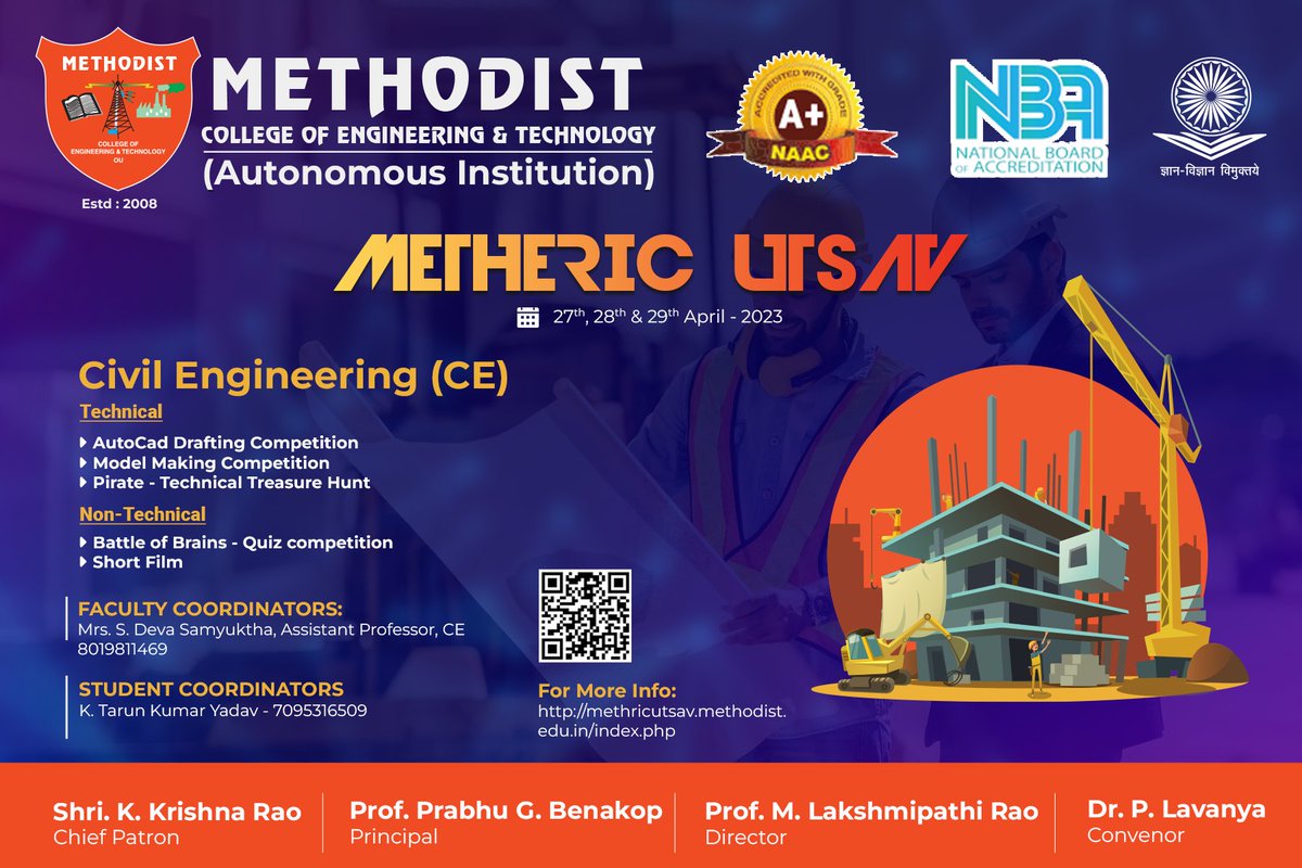MCETHyderabad's tweet photo. Be a part of #MethericUtsav_2023 and showcase your skills at #CivilEngineering's Tech and Non Tech Events. 

For More Info:
https://t.co/RkINkhkSQO

#MCET #MethericUtsav #CivilEngineeringDepartment #CE #TechnicalTreasureHunt #AutoCadDrafting #Competition #ModelMakingCompetition https://t.co/e1cZ5D45Xy