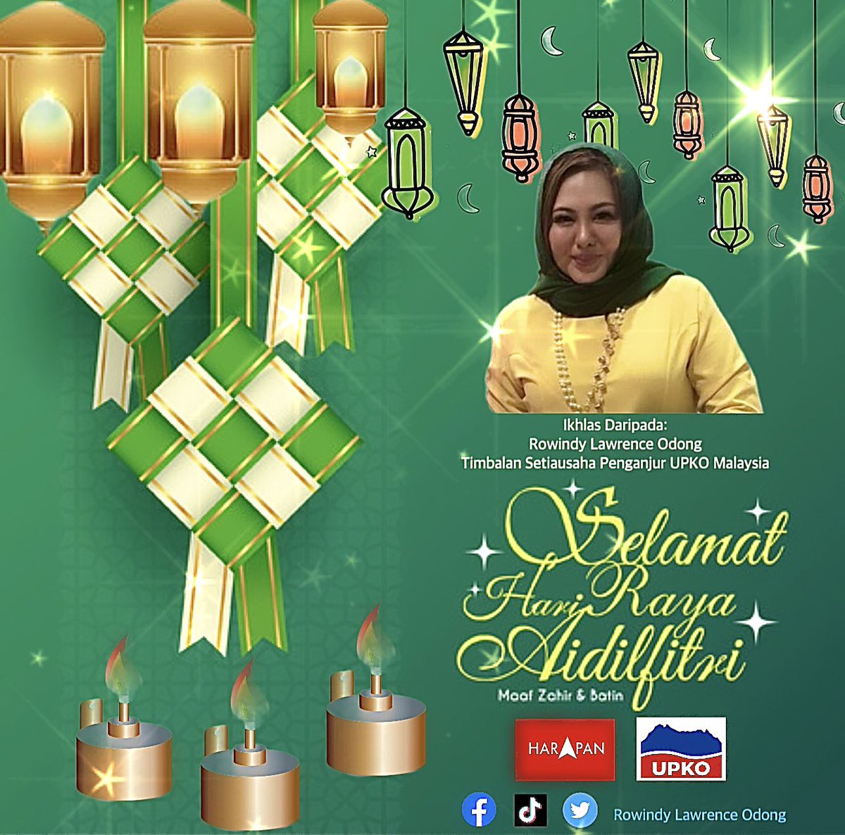 RowindyLawrence's tweet photo. Saya ingin mengambil kesempatan ini untuk mengucapkan Salam Aidilfitri kepada sanak saudara dan sahabat handai yang meraihkannya. Yang balik ke kampung berhati-hati memandu, yang bekerja terima kasih atas pengorbanan &amp; perkhidmatan anda. selamat Hari Raya, maaf zahir dan batin. https://t.co/Md4CyTD4l1
