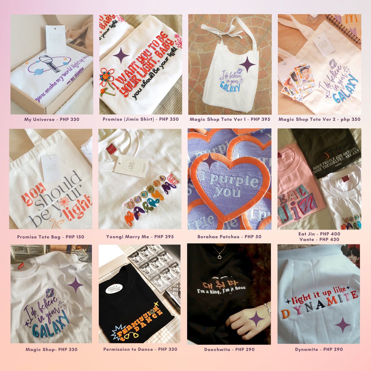 piedpaperph_'s tweet photo. ✧∘* piedpaperph's bts-inspired fanmade merch now open for pre-order!

♡ RT &amp; LIKE + tag a friend - 1 winner of a shirt of your choice 💜

    — DOP: 05/01/23
    — old buyers: less 15 PHP on total
    — w/ freebies!

🛒 shop here: https://t.co/FVIQjWGtQr

help rt <33 https://t.co/LE0GapHNis