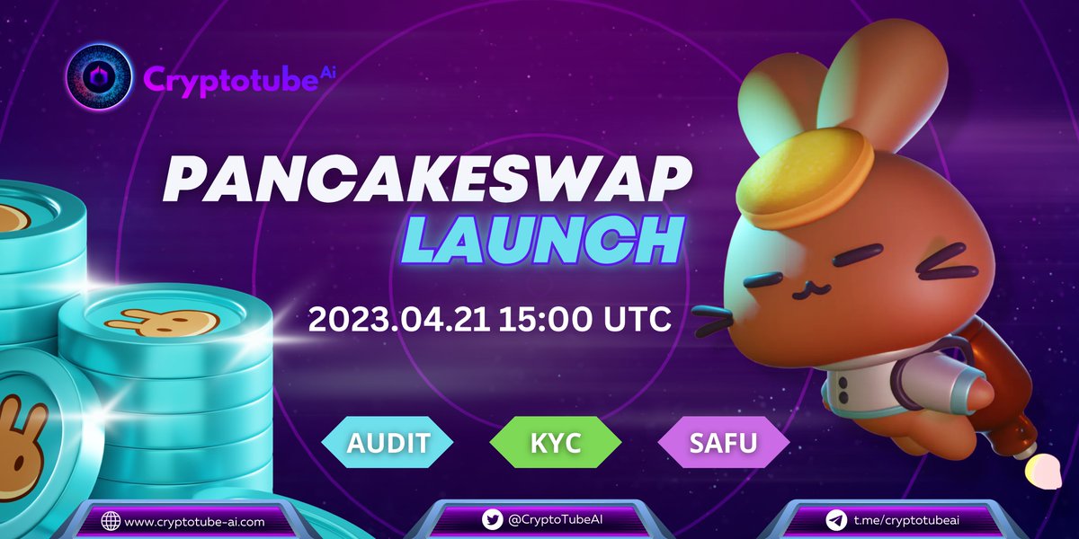 💟Congratulations everyone for participating in the CryptoTube AI Presale! 🚀

189.50BNB RAISED SUCCESSFULLY !🚀
🐰Launch on Pancakeswap- 21st Apr 15:00 UTC

For now, we will prepare for tier-1 and tier-2 call channels for tomorrow’s Pancakeswap listing.
#bsc #crypto #presale