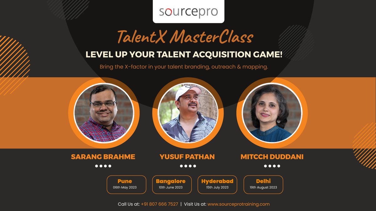 TheSourcePro's tweet image. Join our TalentX Masterclass to master the art and science for building an attractive employer &amp;amp; talent brand; talent magnet; and make smart hiring decision with insights. 

For more details and registration please visit bit.ly/3KVcsPn 

#TalentXMasterclass #sourcepro